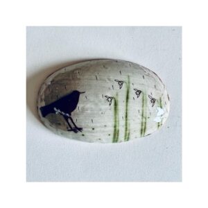 Wall Piece “Blackbird + Snowdrops”