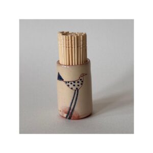 Toothpick Holder “Blue Spotty Bird”