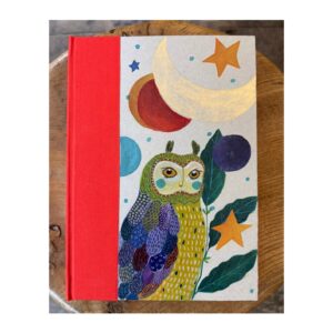 Ruled Journal Hand painted cover OWL no5