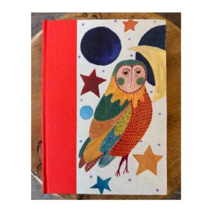 Ruled Journal Hand painted cover OWL no6