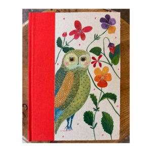 Ruled Journal Hand painted cover OWL no7