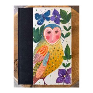 Ruled Journal Hand painted cover OWL no8