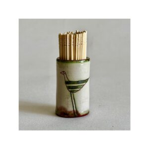 Toothpick Holder “Green Stripey Bird”