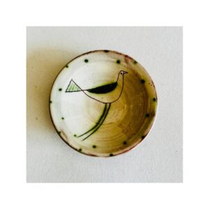 Tiny Wee Dish “Green Bird + dotty rim”