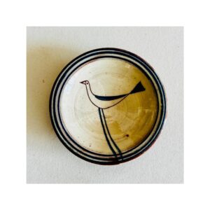 Tiny Wee Dish “Blue Bird + striped rim”