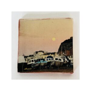Ceramic Transfer Tile “Harbour Arm Boats”