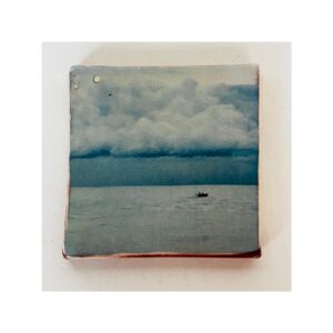 Ceramic Transfer Tile “Row Boat at Sea”