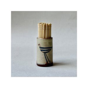 Toothpick Holder “Blue Stripey Bird”