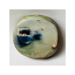 Small Round Wall piece “Moored Boat”