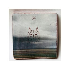 Tile “Winchelsea Beach with Owl”