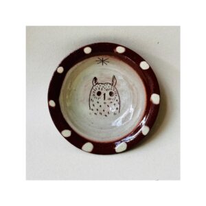 Tiny Wee Dish “Grey Owl + Spots”