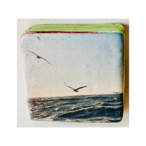 Small Wall Piece “Gulls over the Waves”