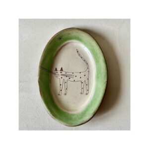 Oval Plate “Max Cat with Green rim”