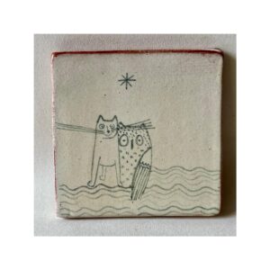 Square Tile 11 “Owl + Pussycat”