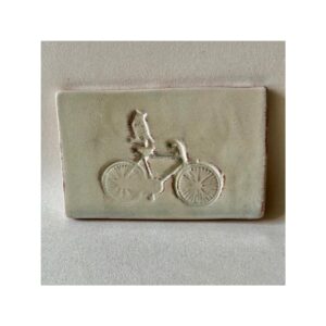 Small Rectangular Tile 13 “Owl on Bicycle”