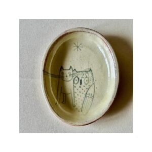 Small Oval Dish “Owl + Pussycat”
