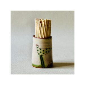 Toothpick Holder “Green Spotty Bird”