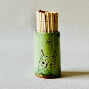 Toothpick Holder “Green Owl + Star”