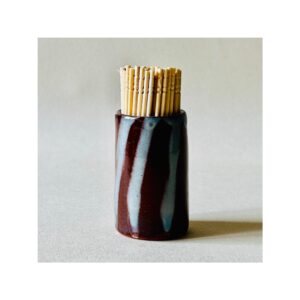 Toothpick Holder “Brown + Blue Stripes”