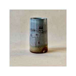 Small Vase “Blue Max Cat with Stars”