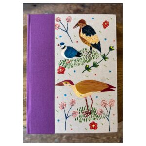 Ruled Journal Hand painted cover Noah Ark Birds on green grass No8