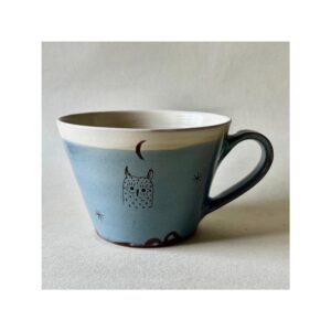 Bucket Cup “Blue Owl + Moon and Stars”