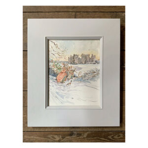 Original Framed Watercolour “Bodiam Bunnies”