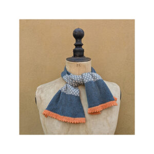 Necktie in Cashmere + Linen “Aqua Grey, Natural and Bergamot”