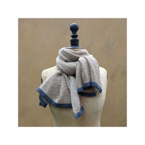 NEW Textured Cashmere + Linen Scarf “Dark Natural + Selvedge”