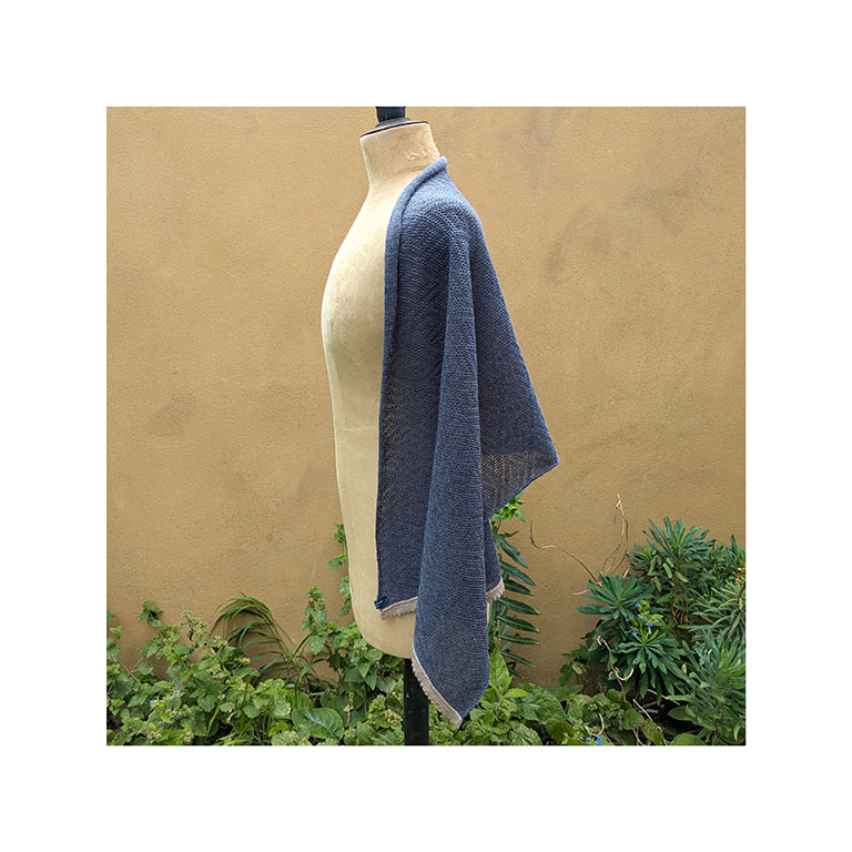 NEW Textured Cashmere + Linen Scarf “Selvedge + Dark Natural” - Image 4