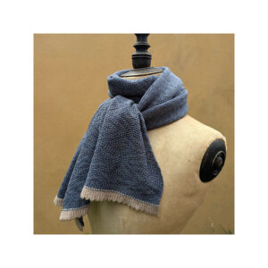 NEW Textured Cashmere + Linen Scarf “Selvedge + Dark Natural”