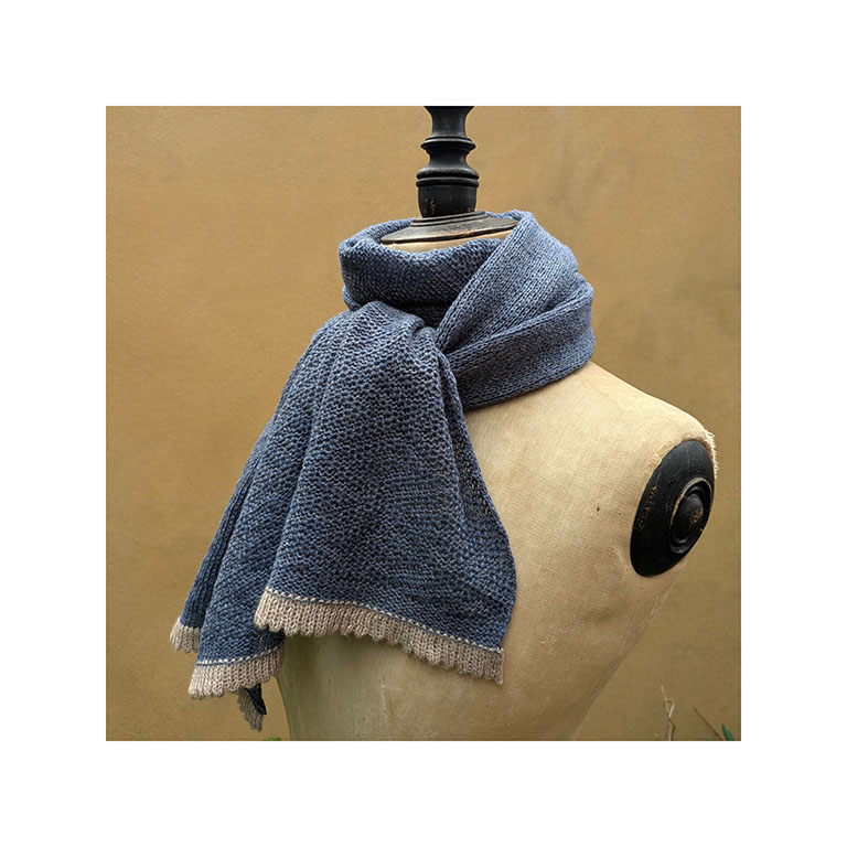 NEW Textured Cashmere + Linen Scarf “Selvedge + Dark Natural”