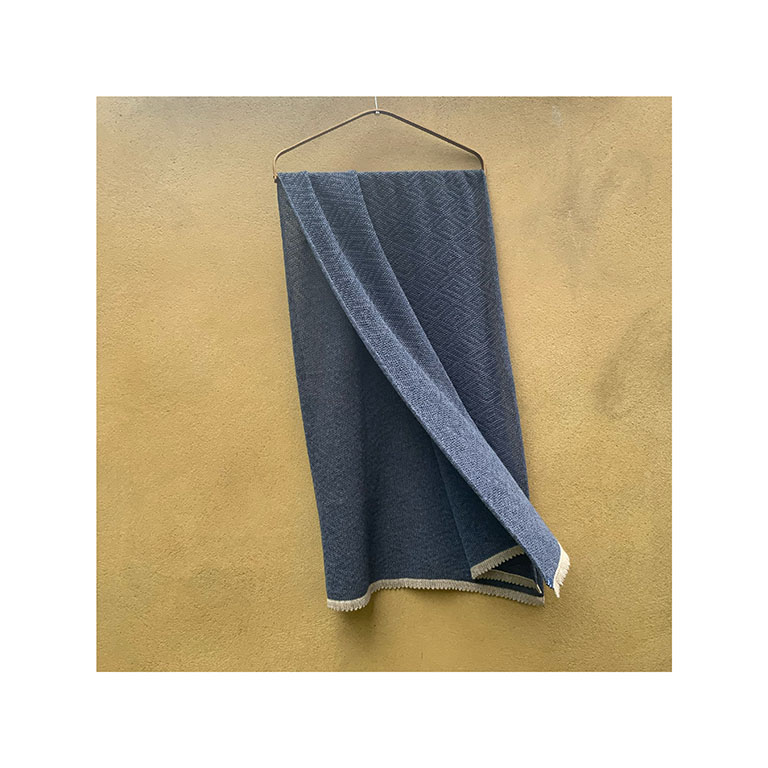 NEW Textured Cashmere + Linen Scarf “Selvedge + Dark Natural” - Image 2