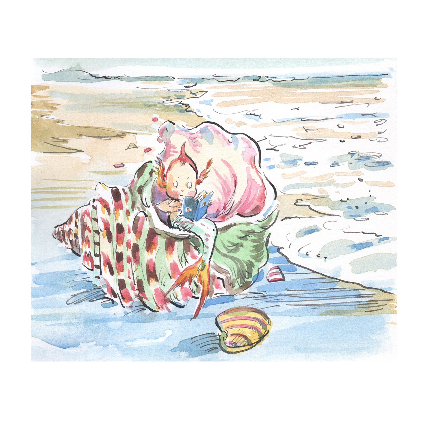 PRE-ORDER NEW PRINT “Tiny Mermaid in Whelk”