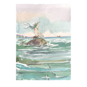 PRE-ORDER PRINT “Little Mermaid with Blue Hair”