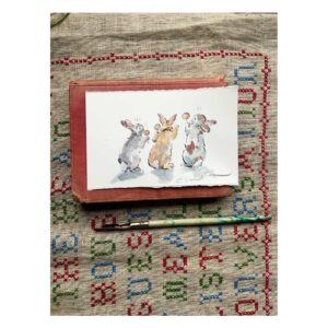 Original Watercolour and Autumn Carousel Play Silk.