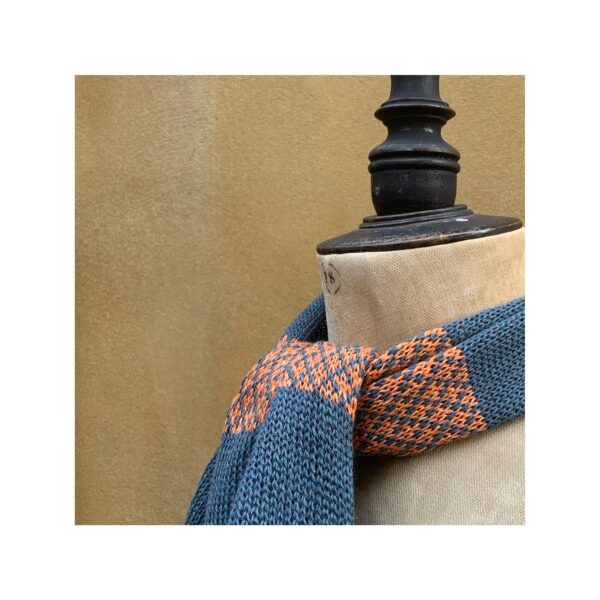 Necktie in Cashmere + Linen “Aqua Grey + Bergamot” - Image 4