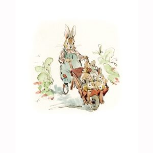 PRE-ORDER Print “Father Rabbit with wheelbarrow of kits”