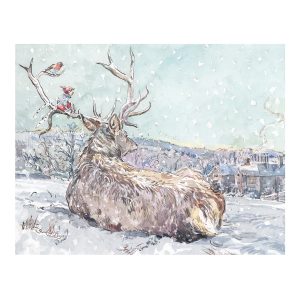 PRINT Bateman’s “Deer with Elf and Robin”