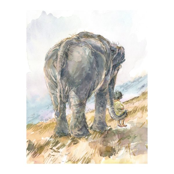 PRINT Bateman’s “Elephant and Mowgli”
