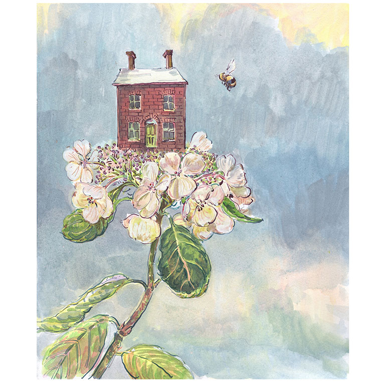 NEW PRE-ORDER PRINT “Bee and House on Hydrangea”