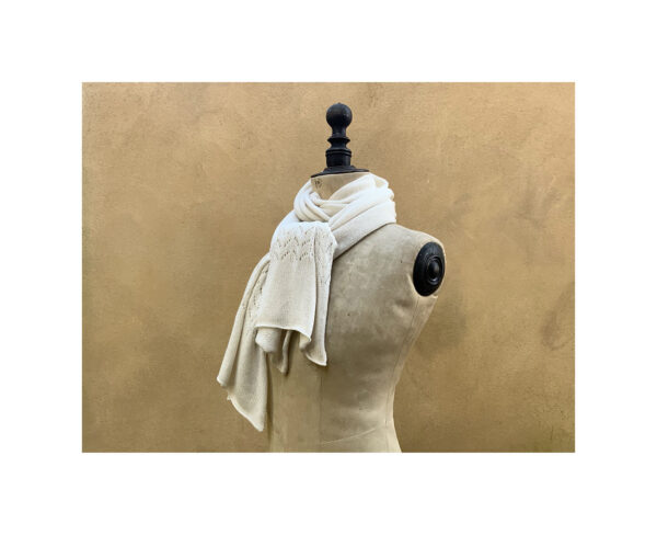NEW Odyssey Cashmere + Cotton Lace Scarf “Chantilly” - Image 2