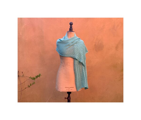 NEW Odyssey Cashmere + Cotton Lace Scarf “Tourmaline” - Image 2