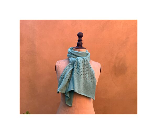 NEW Odyssey Cashmere + Cotton Lace Scarf “Tourmaline” - Image 3
