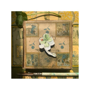 Small wooden Brooch “Four Leaf Clover”