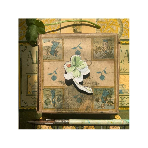 Small wooden Brooch “Four Leaf Clover”