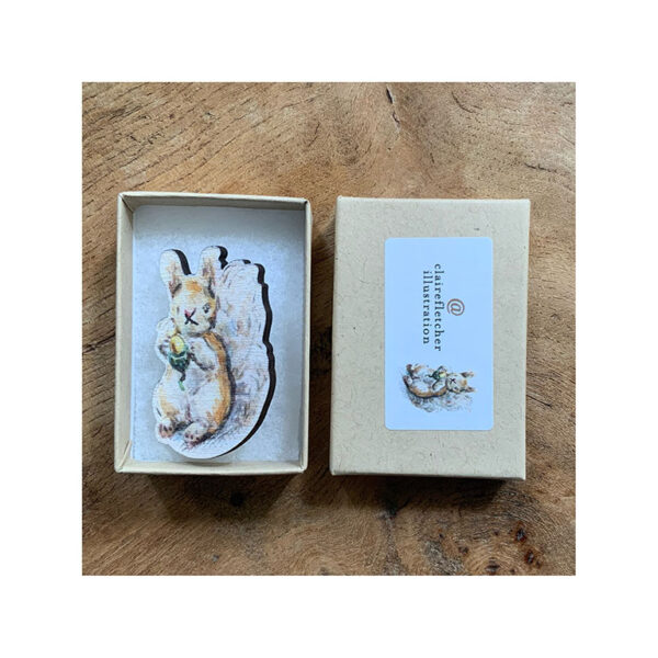 Small wooden Brooch “Peanut” - Image 2