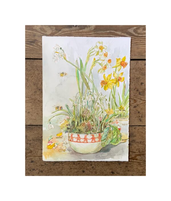 Original Watercolour “Spring Floral still life with Bees”