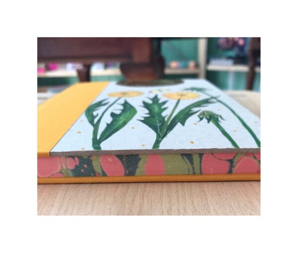 Unruled Journal  Hand painted dandelions and butterfly No60 - Image 3
