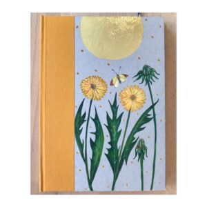 Unruled Journal  Hand painted dandelions and butterfly No60